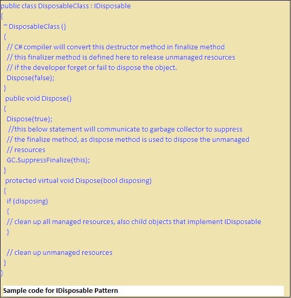 IDisposable in a class